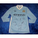 Manchester City Part Squad Signed Home Premier League Champions Football Shirt 2011/12